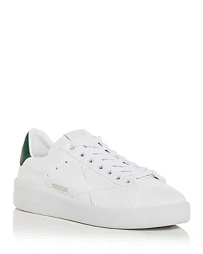 Golden Goose Men's Purestar Low Top Sneakers In White,green