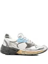 Golden Goose Men "running Dad" Mesh And Laminated Leather Upper Suede Star Laminated Leather Toe And