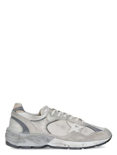 Golden Goose Men's Running Dad Net Sneaker In Whitesilvr