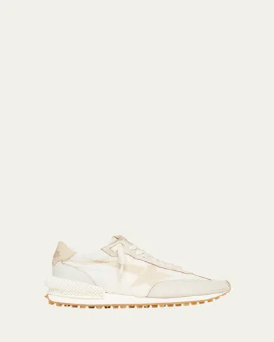 Golden Goose Men's Running Marathon Nylon And Leather Runner Sneakers In Gry/wht/tan