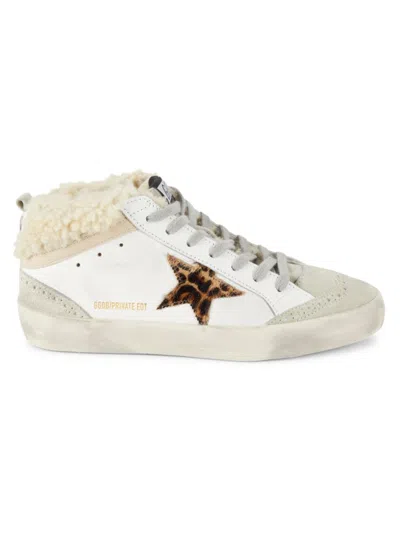 Golden Goose Men's Shearling & Leather Sneakers In White Multi
