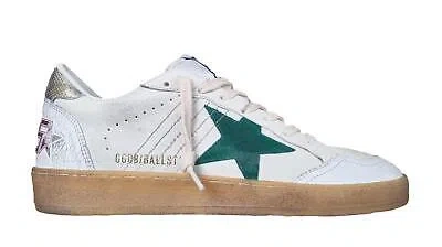 Pre-owned Golden Goose Men's Shoes Vintage Ball Star Leather 10630 White-green