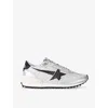 Golden Goose Marathon Nylon Sneakers With Silver Ripstop And Black Star Shoes In Silver Com