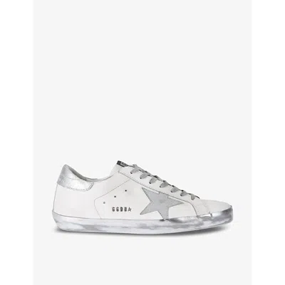 GOLDEN GOOSE MENS GOLDEN GOOSE SUPER-STAR LOGO-EMBELLISHED LEATHER LOW-TOP TRAINERS