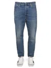Golden Goose Denim Pants With Classic Five-pocket Design And Distinctive Patch In Blue