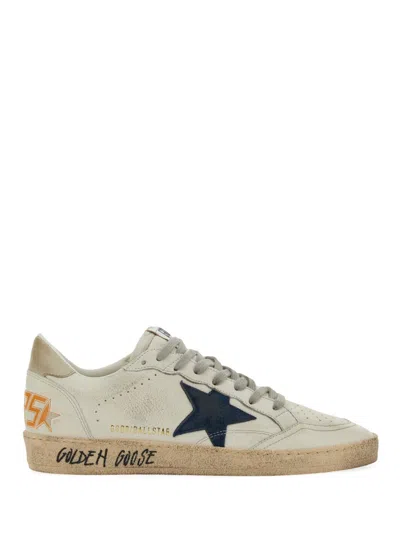 Golden Goose Ballstar Nappa Upper Toe And Spur Suede Star Leather Heel Sneakers Beige In White