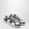 Golden Goose Distressed Leather Sneakers With Two-tone Star Patch In White