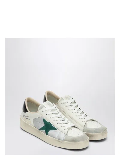 GOLDEN GOOSE MEN'S SNEAKER STARDAN WHITE/SILVER/GREEN | SIZE 46 | GMF00333F006908