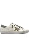 Golden Goose Super-star Sneakers With Lizard Effect Star And Grey Heel Tab