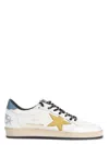Golden Goose 'ball Star' White Low Top Sneakers With Star And Used Effect In White