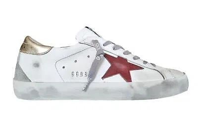 Pre-owned Golden Goose Men's Sneakers Vintage Superstar 11939 White-red