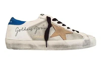 Pre-owned Golden Goose Men's Sneakers Vintage Superstar 82720 White-blue