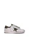 Golden Goose Stardan White Leather Sneakers With Green Star And Heel In White