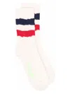 Golden Goose Stripe Trim White Ribbed Socks