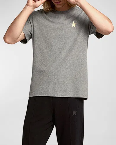 Golden Goose Men's Star Mélange T-shirt In Medium Grey Melange/