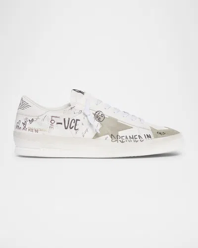 Golden Goose Leather Stardan Sneakers In White/ice