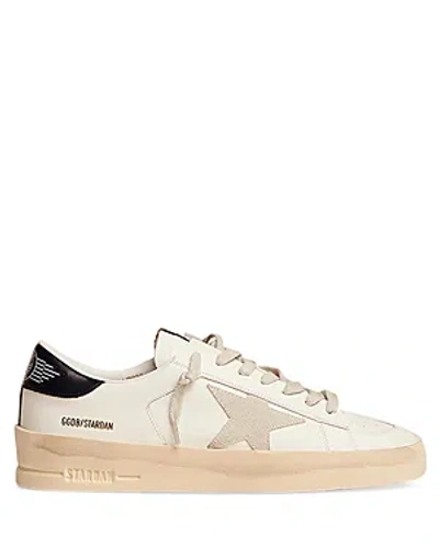 Golden Goose Mens Standard In White Leather With Grey Suede Star And Blue Leather Heel In Neutral