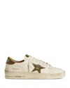 Golden Goose Stardan White Leather Sneakers With Green Star And Heel