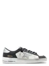 Golden Goose 'stardan' White Sneakers With Star Patch On The Side And Laminated Heel With Logo In Whtnvsilv