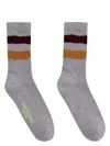 Golden Goose Striped Ribbed Socks In Grey