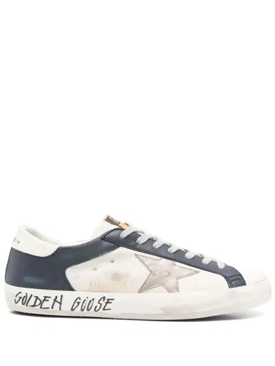 GOLDEN GOOSE GOLDEN GOOSE MEN SUPER STAR LEATHER AND NAPPA UPPER LAMINATED LEATHER STAR LEATHER HEEL