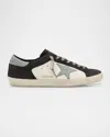 Golden Goose Men's Super-star Leather And Suede Low-top Sneakers In White/asphalt/silver
