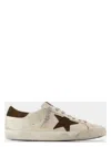 Golden Goose Star Suede Upper And Heel Sneakers In White,brown