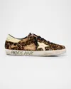 Golden Goose Men's Super-star Leopard-print Low-top Sneakers In Beige Brown Black Le