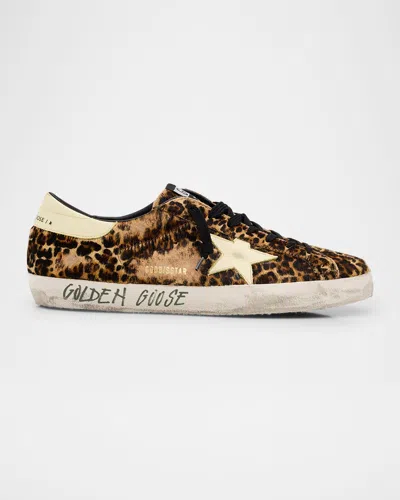 Golden Goose Men's Super-star Leopard-print Low-top Sneakers In Beige Brown Black Le