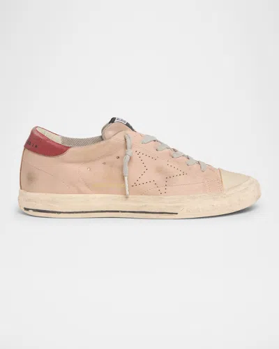 Golden Goose Men's Super-star Nubuck Fashion Sneakers In Beige/black/white
