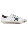 Golden Goose Super-star Ltd Trainer With Crocodile Print Star In White,seedpearl,green