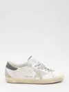 Golden Goose Super Star Leather Sneakers With Suede Accents In Neutral