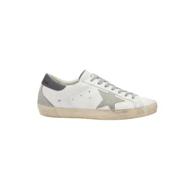 Golden Goose Men Super Star Leather Upper And Heel Suede Star And Spur In White
