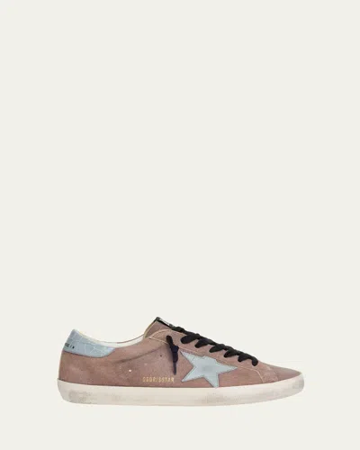 Golden Goose Men's Super Star Suede Low-top Sneakers In Cinder/quarry