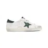 Golden Goose Super-star White Low Top Sneakers With Embossed Logo And Contrasting Heel Tab In Leather Man In White