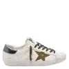 Golden Goose Super-star Sneakers With Lizard Effect Star And Grey Heel Tab In White