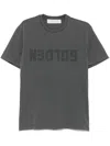 Golden Goose T-shirt In White Cotton With Iconic Logo Star In Burgundy