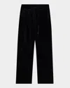 Golden Goose Men's Velvet-effect Pull-on Pants In Black