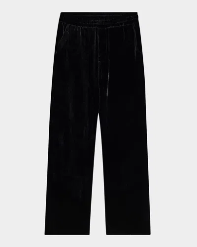 Golden Goose Men's Velvet-effect Pull-on Pants In Black