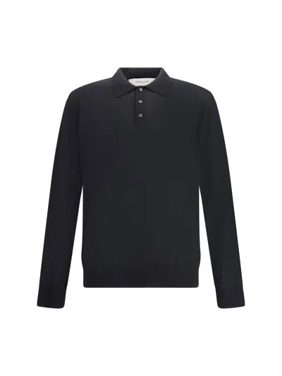Golden Goose Men Virgin Wool Polo Shirt In Black