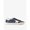 Golden Goose Contrast-toe Super-star Sneakers In Navy