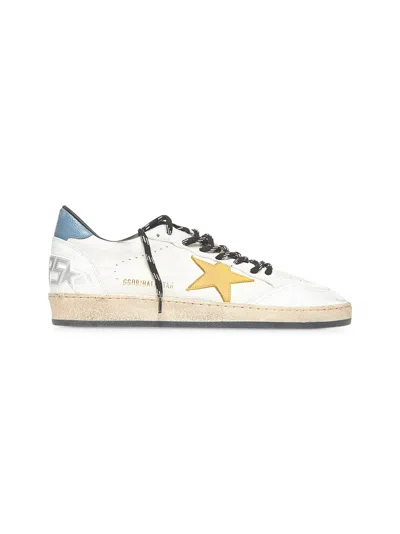 Golden Goose Ball Star In White Nappa And Yellow Star