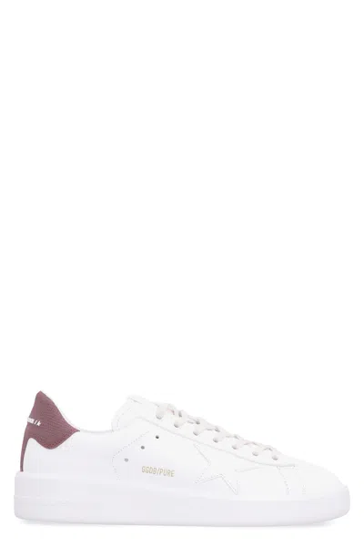Golden Goose Men's White Leather Deluxe Low Trainer With Contrasting Back Insert And Rubber Maxi Sole