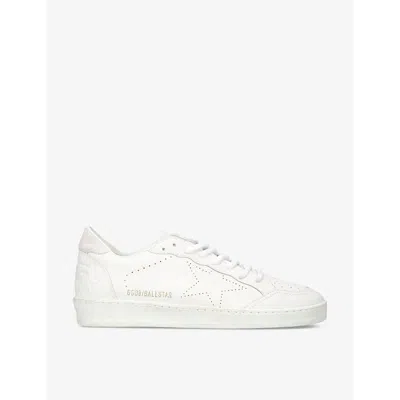 Golden Goose Men's Ballstar Logo-embroidered Leather Low-top Trainers In White