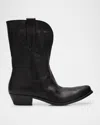 Golden Goose Wish Star Pointed Toe Western Boot In Black