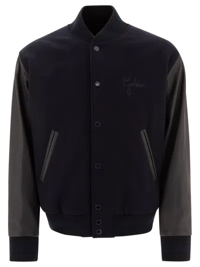 Golden Goose Men Wool And Leather Bomber Jacket