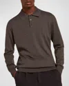 Golden Goose Men's Wool Knit Polo Shirt In Anthracite
