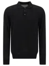 Golden Goose Black Virgin Wool Polo With Classic Collar In Black