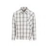 Golden Goose Ecru/green Checked Shirt Jacket In Cotton In Nude & Neutrals