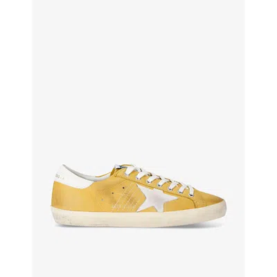 Golden Goose Men's Yellow Men's Superstar Star-embroidered Leather Low-top Trainers